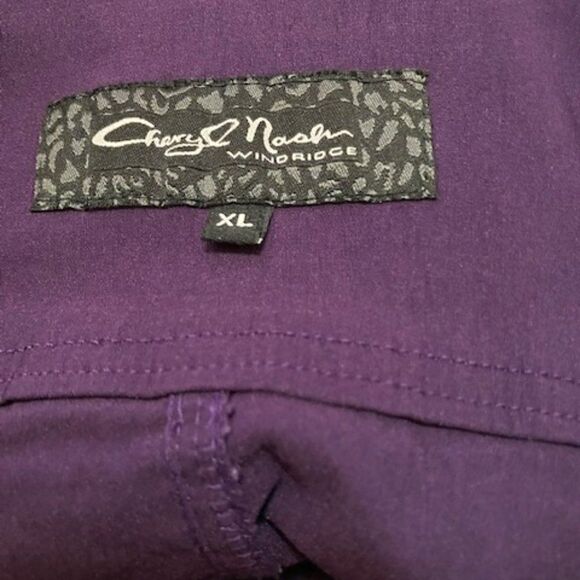 Windrige by Cheryl Nash Purple windbreaker with cuffed sleeves, size XL - Picture 3 of 3